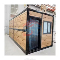 Casa Prefabricada Plegable al por Mayor, Contenedor Plano de 20 Pies, Oficina con Acabado de Madera, Aislamiento de Acero, Personalizable OEM ODM, Instalación Rápida