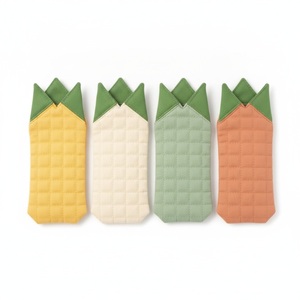 Étui à crayons en toile en forme d'épi de maïs avec rabat pliable, pochette à crayons Kawaii, logo personnalisé en gros - Product Image 5