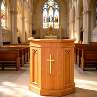 Pupitre d'église moderne en bois pour pasteur, idéal pour les écoles et les salons – Meuble de culte pour la lecture des Écritures et les discours publics