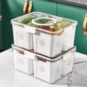 Factory Refrigerator <b>Storage</b> Box Household <b>Kitchen</b> Food Grade Fresh-Keeping Box Vegetable and Fruit Distribution Sealed Box - Product Image 4