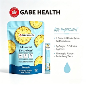 ODM/OEM Marque Privée Sachets de Poudre d'Électrolytes 6 Électrolytes Essentiels <span class=keywords><strong>Sans</strong></span> <span class=keywords><strong>Sucre</strong></span> Mélange Hydratant Ananas Personnalisé - Product Image 2