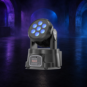 Moving Head Wash Light 50 Watt RGBW 7x4W <b>LED</b> 30 Deg DMX512 Control Dimmable for DJ Club Events - Product Image 2