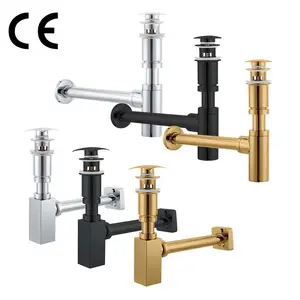 Pop Up Drainer Plastic Brass Sink Basin Drain Flexible Hose Bathroom Vanity Anti-odor Easy Install Basin Sink Waste drainage