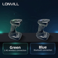 Lecteur de codes-barres 2D sans fil LONVILL avec rappel lumineux LED vert, mode bleu 2.4G pour systèmes de point de vente de supermarchés