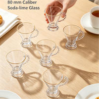 Ensemble de verres à poignée avec finition brillante polie, vaisselle multi-personnes pour les réunions à la maison, ensemble de verres à jus