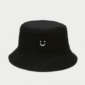 Wholesale Smile Face Unisex Cotton Custom 3D Embroidery Logo <b>Reversible</b> <b>Bucket</b> <b>Hat</b> for Casual Cycling - Product Image 6