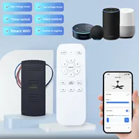 Interruptor Inteligente para Ventilador de Techo con Control por Voz a través de WiFi, Temporizador, Regulable, Alto/Bajo Voltaje, Motor, Control Remoto, Pantalla IPS para PC, Estándar Estadounidense