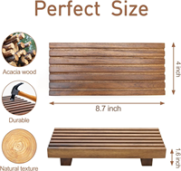 Support en bois d'acacia pour plateau de comptoir de salle de bain, décoration, porte-savon double pour évier de cuisine