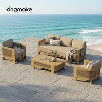 Ensemble de canapés d'extérieur modernes en rotin tressé avec structure en aluminium, mobilier de salon imperméable, canapé de jardin minimaliste