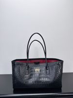 Sac fourre-tout en cuir pleine fleur véritable à motif crocodile, sac à bandoulière, sac à main, sac hobo pour femme avec bouton magnétique, idéal pour les affaires et les trajets quotidiens, collection Printemps 2026