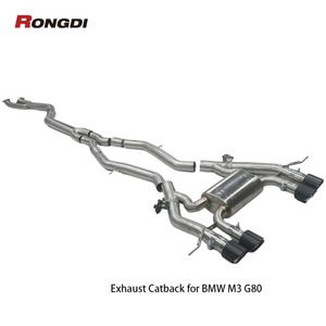 Système d'échappement Catback Valvetronic à tube central unique en acier inoxydable 304 brossé haute performance pour moteur G8x G80 G82 M3 M4 S58 - Product Image 1