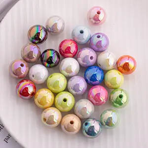 Mixed Color 3D Illusion Miracle Beads Acrylic Spacer Beads for DIY Jewelry Craft Making Accessories