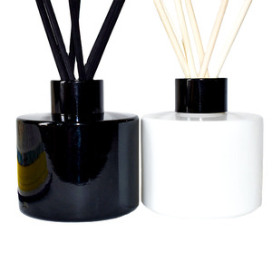 LZ home scents fragrance aroma diffuser bottle cylinder luxury empty 100ml white black reed diffuser bottle