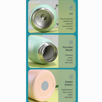 Botol Air Pintar Stainless Steel 300ml Termos Layar LED Digital Dinding Ganda Vakum Flask Terisolasi Mini Mug Kopi Air