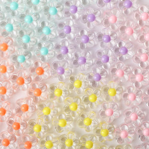 Cuentas de flores acrílicas transparentes sueltas para la fabricación de joyas y manualidades DIY - Product Image 2