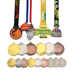 Medaglia Sportiva Personalizzata in Lega di Zinco 3D Economica con Nastro per Maratona e Gare di Corsa - Product Image 2