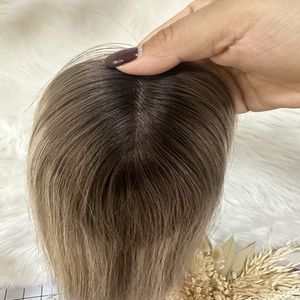 Prêt à expédier : Perruques et toupets en cheveux européens de haute qualité, base en dentelle, mono-topper, pour femmes, technique PU, vente en gros - Product Image 4