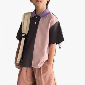 Camiseta Polo de Manga Corta para Niños, Nueva Colección de Verano, Camiseta Polo Deportiva Moderna con Diseño de Bloques de Color, Personalizable - Product Image 3