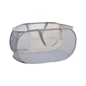 Hot Sales Custom-Size <strong>Pop</strong>-up <strong>Folding</strong> Laundry Basket <strong>Mesh</strong> Fabric Dirty Clothes Storage <strong>Hamper</strong> Organizer for Bathroom for Small - Product Image 1