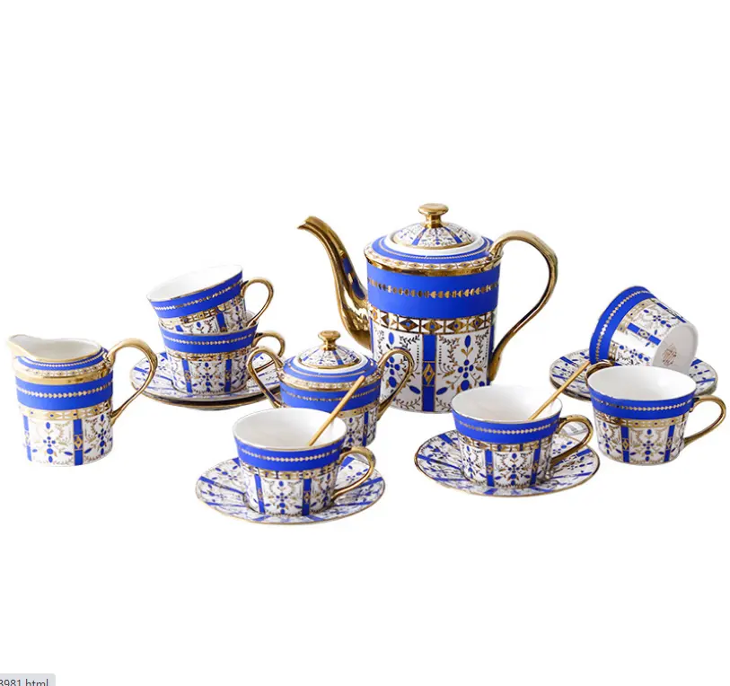 Tasses de café en porcelaine, style européen, service avec bord doré anglais, nouvelle collection