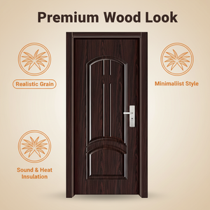 Portes Intérieures en <span class=keywords><strong>Bois</strong></span> Acier Modernes Insonorisées et Étanche Zy pour Entrée Principale Maison Appartement - Product Image 4