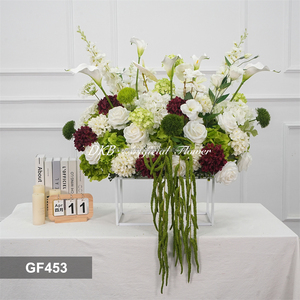 DKB Arreglos Florales Artificiales, Camino de Mesa Personalizado con Rosas Blancas y Guirnalda de Flores de Gypsophila para Decoración de Bodas - Product Image 3