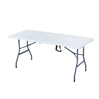 Mobilier de jardin extérieur 6FT X 2.4FT Rectangle blanc plastique HDPE Table pliable pliante pour les événements parites mariage restauration