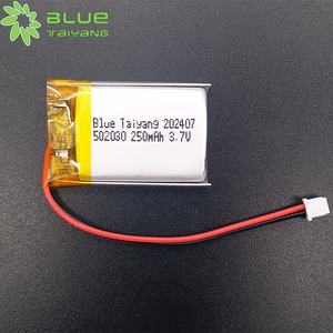 Blue Taiyang 250mah Mp3 Player 502030 Li-ion Rechargeable Battery <strong>3</strong>.7v 502030 - Product Image 1