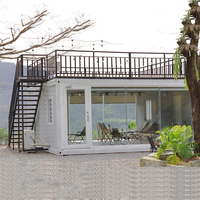 Maison conteneur modulaire pliable à panneaux sandwich, plans de maison à deux étages, villa intelligente, installation rapide, design moderne, hôtel, centre commercial