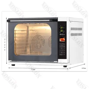 YOSLON Customized Stainless Steel 201 Electric Control 4 Tray Kitchen Bakery Equipment Convection Oven