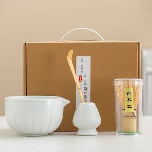 Four Realms Matcha Bowl <b>Set</b> Ceramic With Spout <b>Gift</b> Box For <b>Tea</b> Ceremony - Product Image 1