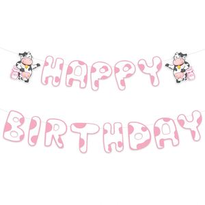 Girls Farm Animal Theme <b>Birthday</b> Baby Shower Barnyard Supplies Party Favor Treat Pink Cow Gift Goodie <b>Boxes</b> - Product Image 3