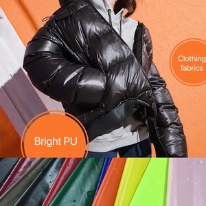 <span class=keywords><strong>Tissu</strong></span> de veste en <span class=keywords><strong>duvet</strong></span> 40D brillant PU de haute qualité super imperméable en cuir verni <span class=keywords><strong>anti</strong></span>-flanelle - Product Image 3