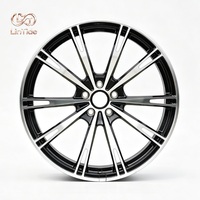 Nueva Llanta de Aleación Forjada Premium para Automóvil, Acabado Negro Brillante, Mecanizada por CNC, 25 mm, Diseño Multirradio Delgado, Bicolor