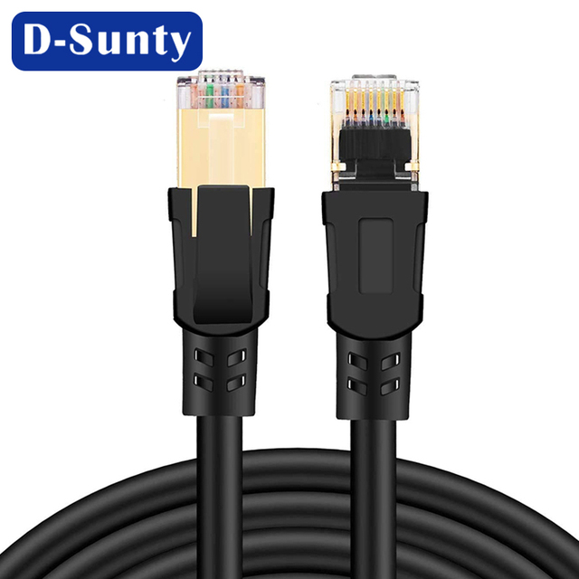 Cat8 Ethernet Cable 40Gbp High Speed AI Data Center Network Cable RJ45 Shielded SFTP Pure Oxygen Free Copper Patch Cord LAN Wire