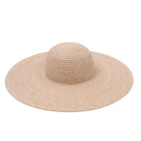 Chapeau de paille en raphia vintage français à large bord, tissé à la main, couronne ronde, pour l'été, la plage, les voyages, les photos, l'extérieur, protection solaire