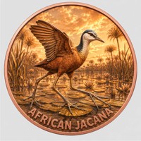 Pièce de monnaie en cuivre pur 999 de 1 oz, couleur intense, haute définition, série animaux de la savane africaine, édition préférée
