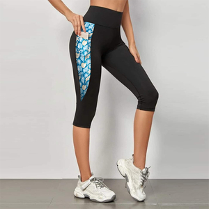 Coquillages marins pour femmes étoiles hippocampe <span class=keywords><strong>corail</strong></span> pantalons de Yoga Compression Gym Fitness collants avec poches Logo sur la taille - Product Image 3