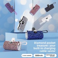 Mini banque de puissance de poche compacte 5000 alimentation de poignée de téléphone d'urgence en forme de capsule populaire transfrontalière embellissement de diamant