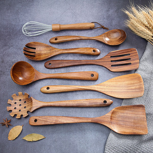 Acacia Wood Cooking Utensil Set 8 Piece Non Stick Spoon Spatula Ladle Kitchen Tools - Product Image 3