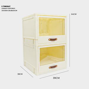 ลิ้นชักเก็บของพับได้สองชั้นแบบ SC4030การจัดระเบียบที่มีประสิทธิภาพสำหรับพื้นที่ตู้เสื้อผ้าด้วยการออกแบบพลาสติก PP ขนาดกะทัดรัดสำหรับเสื้อผ้า - Product Image 2