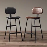 Chaise de bar moderne en métal empilable, légère, durable et écologique avec pieds en fer pour usage commercial à la maison, au bureau et à l'hôtel
