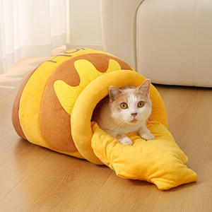 Grappige Luxe <span class=keywords><strong>Indoor</strong></span> Hondenhuis Effen Patroon Schuim Huisdierenbed Gezellig Schattige Honingpot Voor Kat En Hond Om Te Knuffelen Slaap Verpakt In Doos - Product Image 1