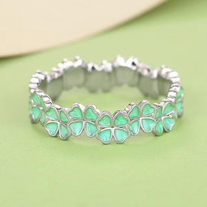 Bague en émail en forme de cœur T0239 avec sertissage en canal, pierre naturelle, unisexe, tendance, cadeau - Product Image 4