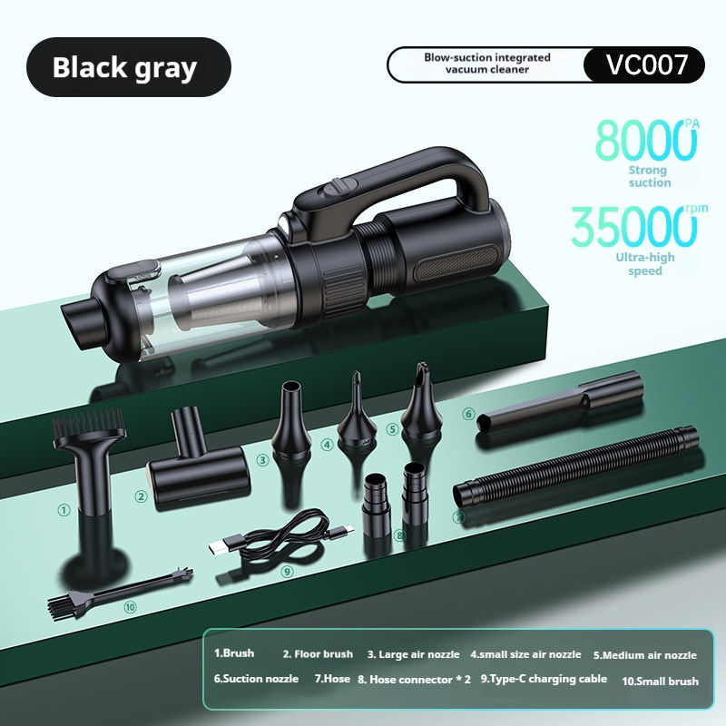 8000Pa Noir Pas de vadrouille