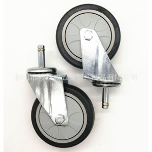 Ruedas Giratorias de Goma Silenciosas de 4 Pulgadas con Rodamientos, Ruedas para Muebles con Orificio Redondo de 130 mm de Diámetro, Altura de Instalación - Product Image 3