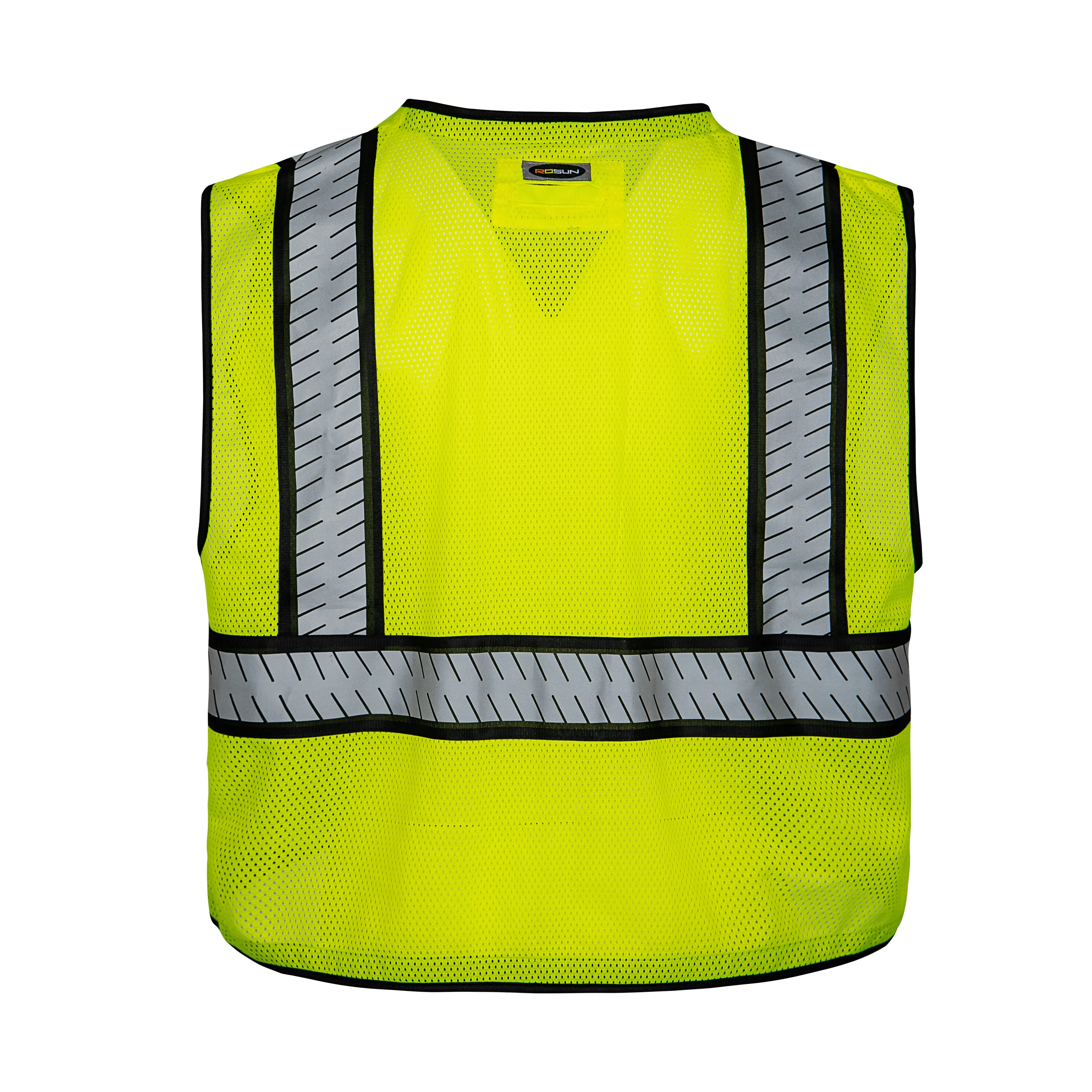 Gilet di sicurezza OEM logo personalizzato 100% poliestere solido anteriore maglia posteriore tasche multiple gilet di sicurezza ad alta visibilità per uomo