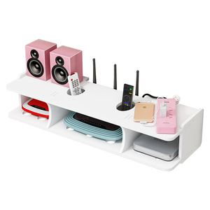 Wall Mounted Router Shelf With Wireless WiFi For Bedroom <b>Set</b> Top Box Cable Management Storage Saves Space <b>Punch</b> Free - Product Image 2