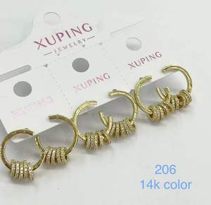 Xuping-pendientes de diamante chapado en oro de 18K para mujer, aretes, aros, moda diaria, fábrica, venta al por mayor, 1113 - Product Image 3