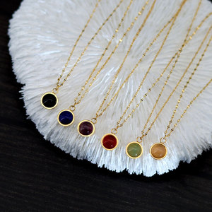 Collane Trendy 2026 con Ciondoli, Gioielli Ipoallergenici in Acciaio Inossidabile 316L Placcato <span class=keywords><strong>Oro</strong></span> 18K, Collana con Perle di Agata Naturale per Donna - Product Image 1